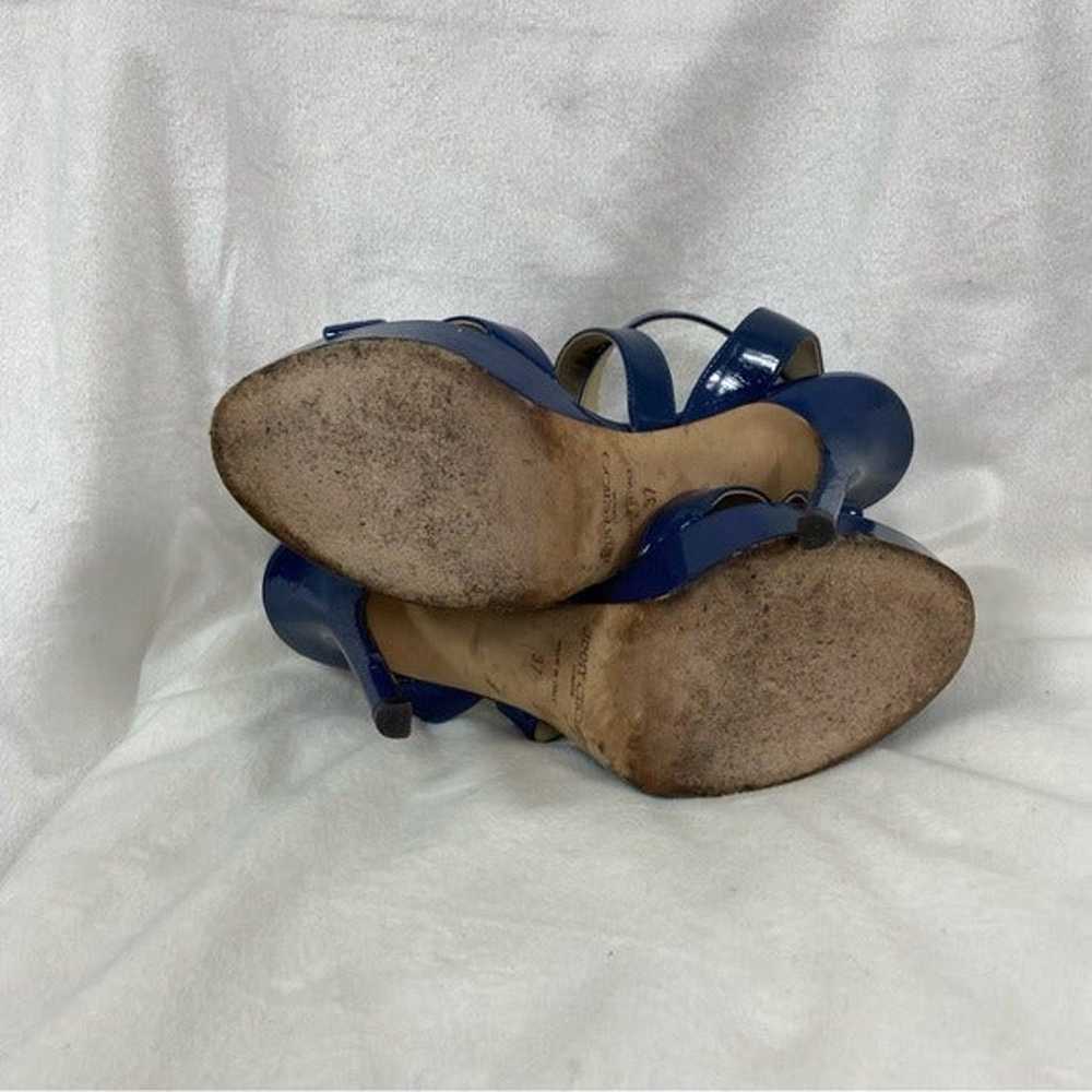 Jimmy Choo, blue patent leather platform heels.  … - image 5