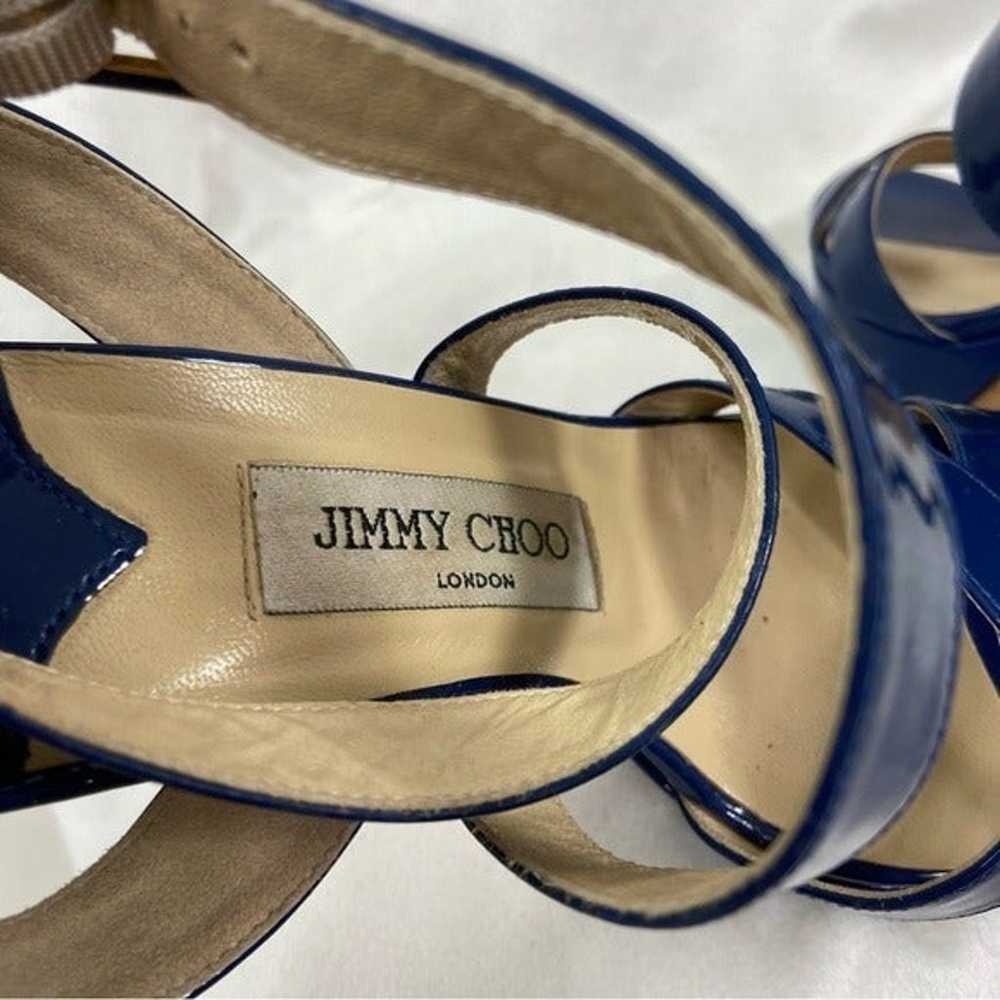 Jimmy Choo, blue patent leather platform heels.  … - image 6
