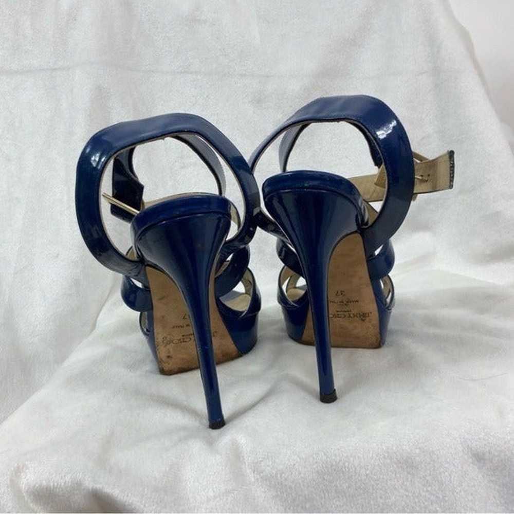Jimmy Choo, blue patent leather platform heels.  … - image 7