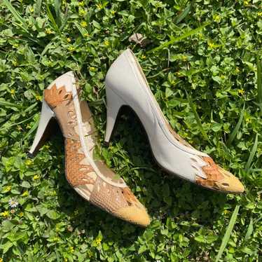 Vintage Salvatore Ferragamo Snake Skin Heels | Wo… - image 1