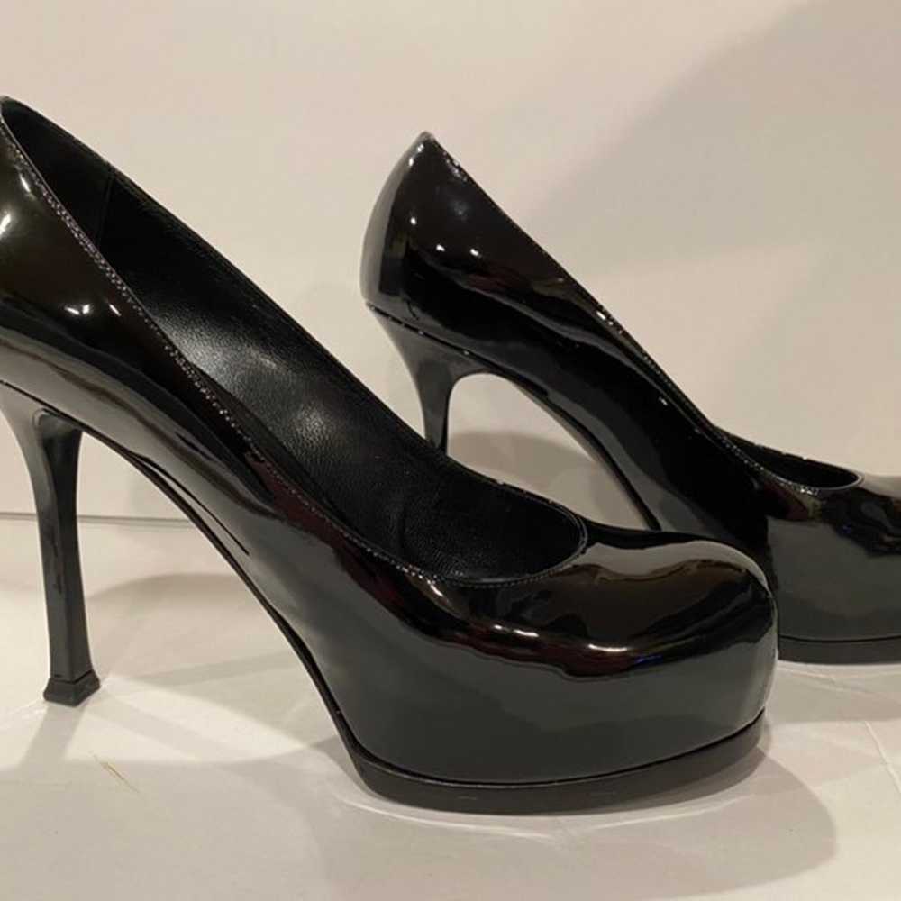 YSL yves saint laurent patent pumps Heels black 3… - image 1