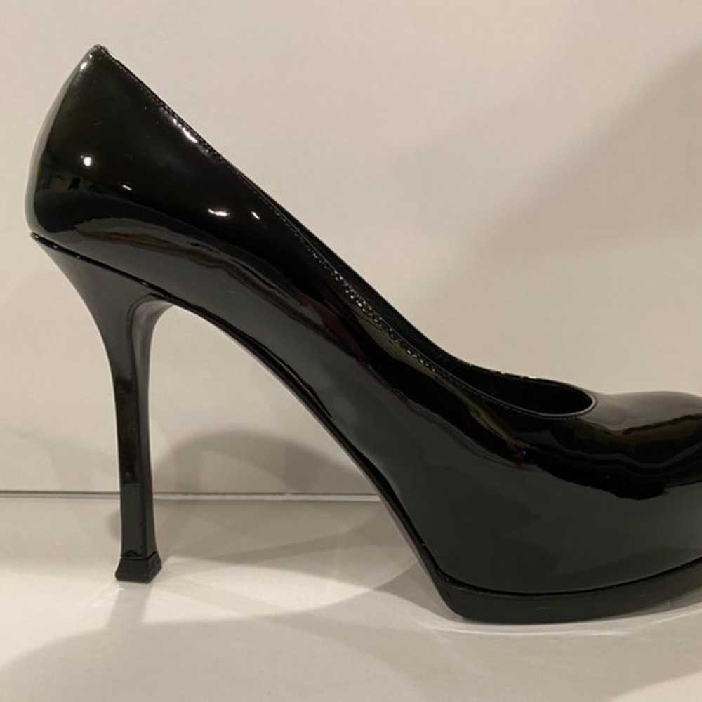 YSL yves saint laurent patent pumps Heels black 3… - image 2