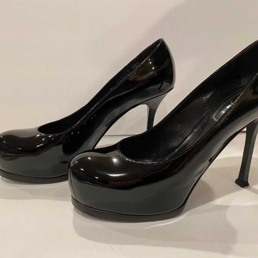 YSL yves saint laurent patent pumps Heels black 3… - image 3