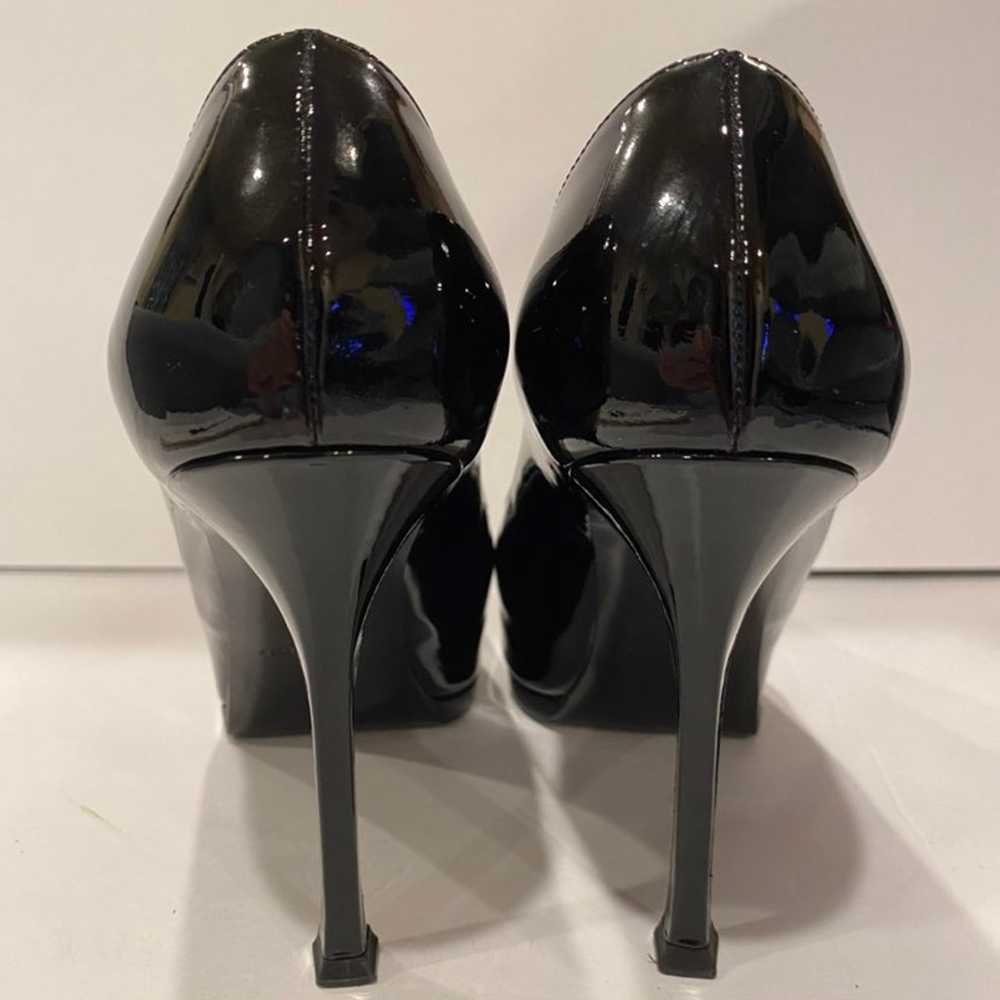 YSL yves saint laurent patent pumps Heels black 3… - image 5