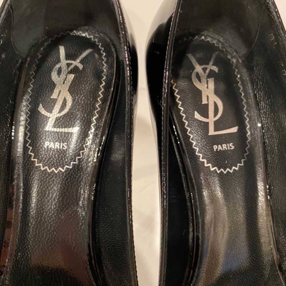 YSL yves saint laurent patent pumps Heels black 3… - image 6