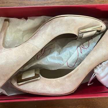 Roger Vivier Pinky Beige Suede Heels 9.5mm