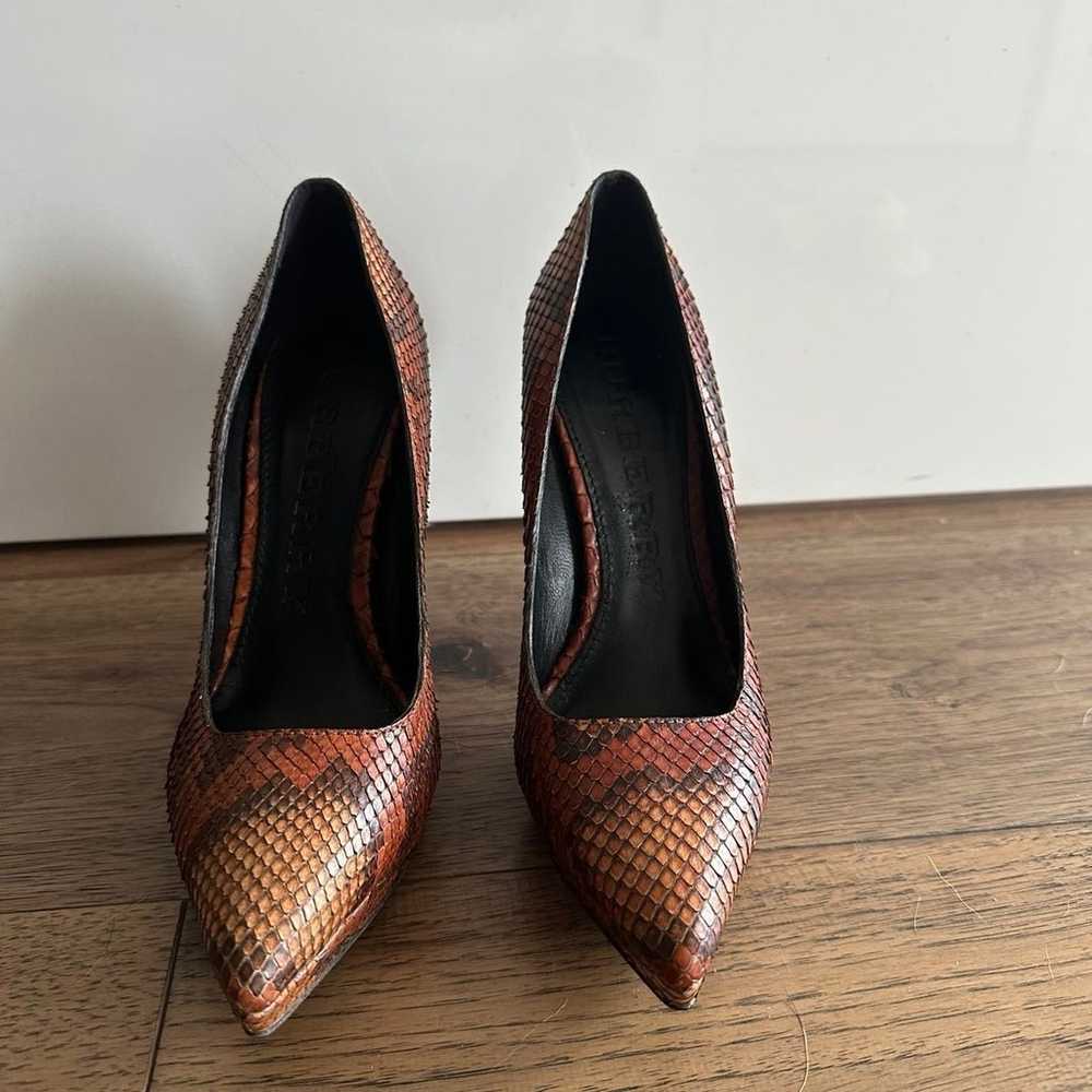 Authentic Burberry Python Snakeskin Pointed Toe H… - image 2