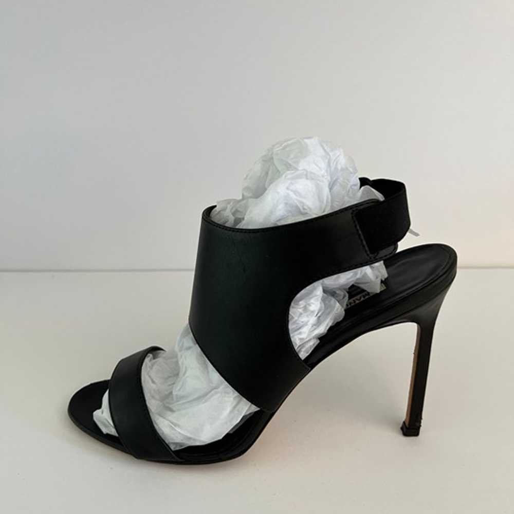 Manolo Blahnik Thick Strap Black Leather High Hee… - image 4