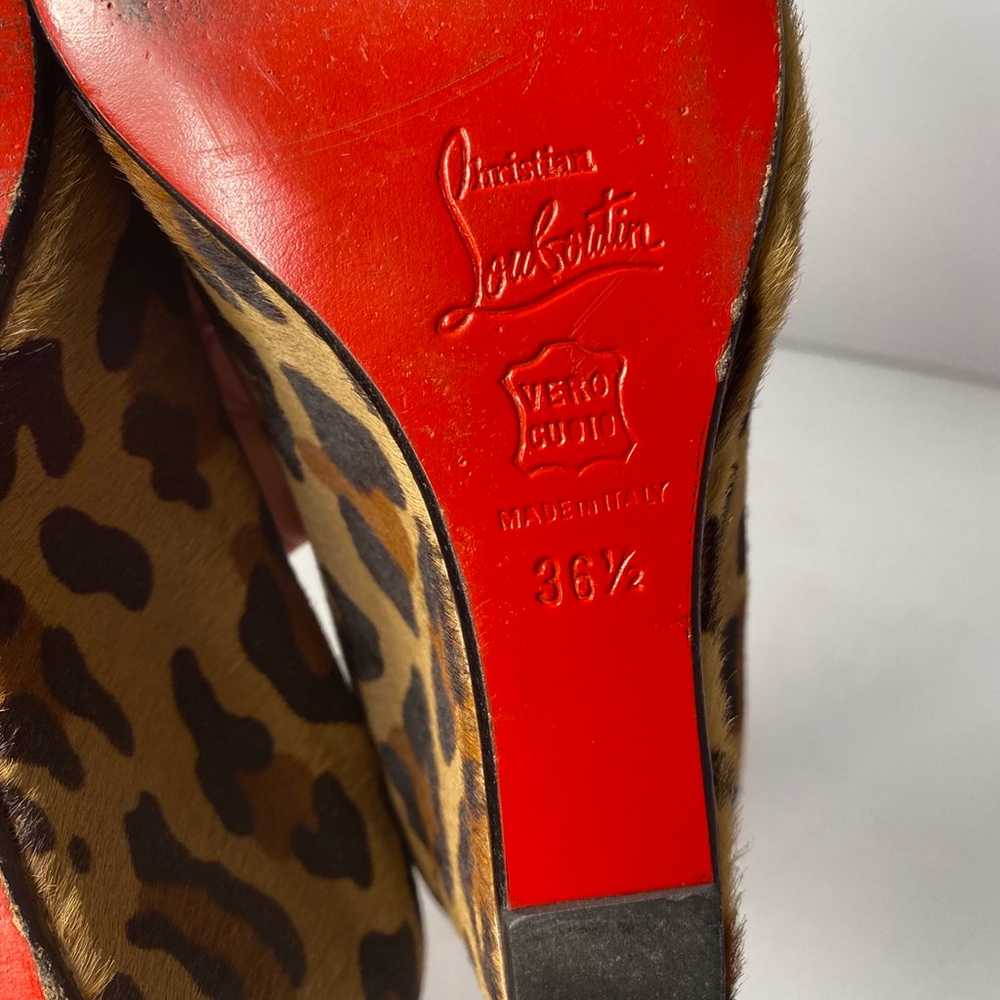 Christian Louboutin wedge pony hair pumps leopard… - image 9