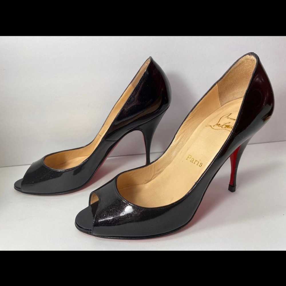 Christian Louboutin open toe pumps patent leather… - image 1