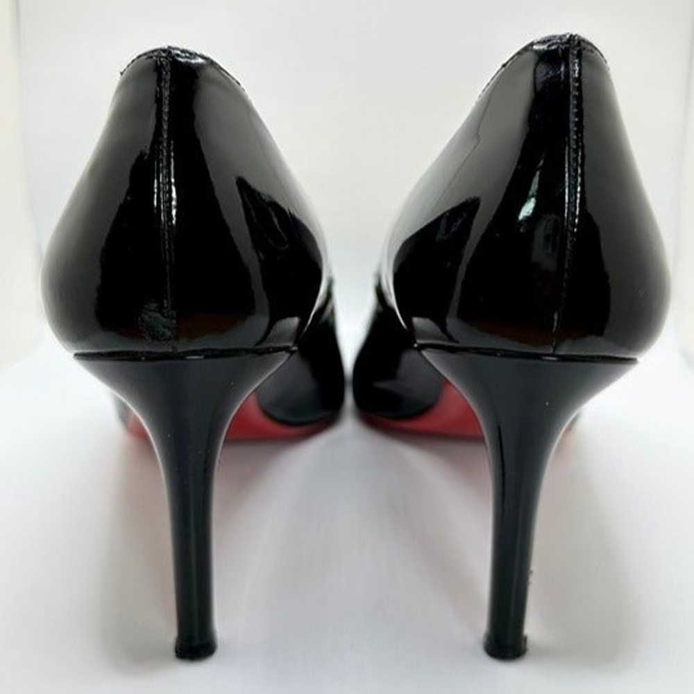 LOUBOUTIN, Christian Black Patent Leather Heels S… - image 4