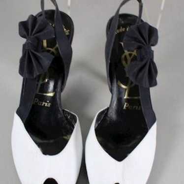 Yves Saint Laurent Heels White Black 6.5 - image 1