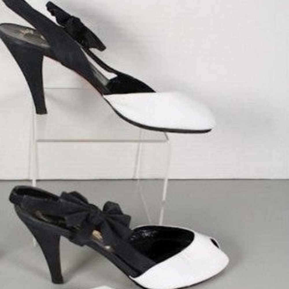 Yves Saint Laurent Heels White Black 6.5 - image 2
