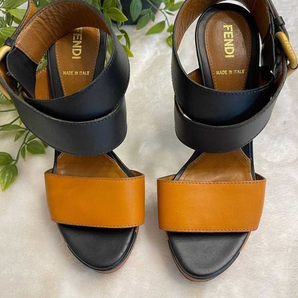 FENDI Black and Tan Two Tone Sandalo Mix Vachetta… - image 2