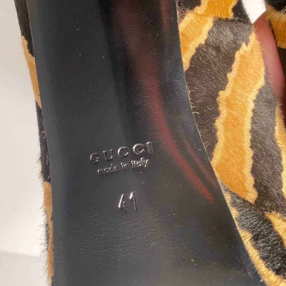 Gucci pumps heels Ponyhair zebra print black tan … - image 10