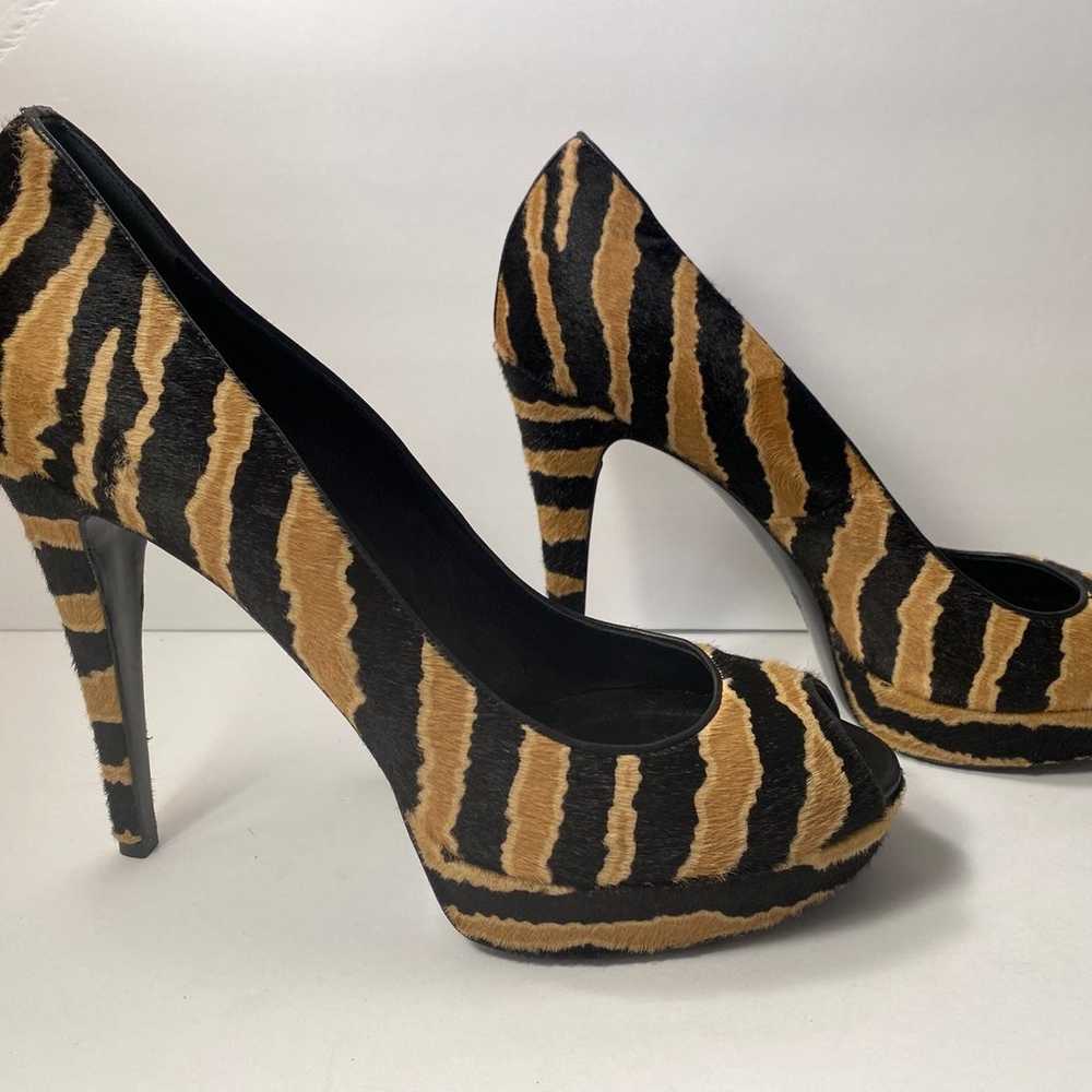 Gucci pumps heels Ponyhair zebra print black tan … - image 1