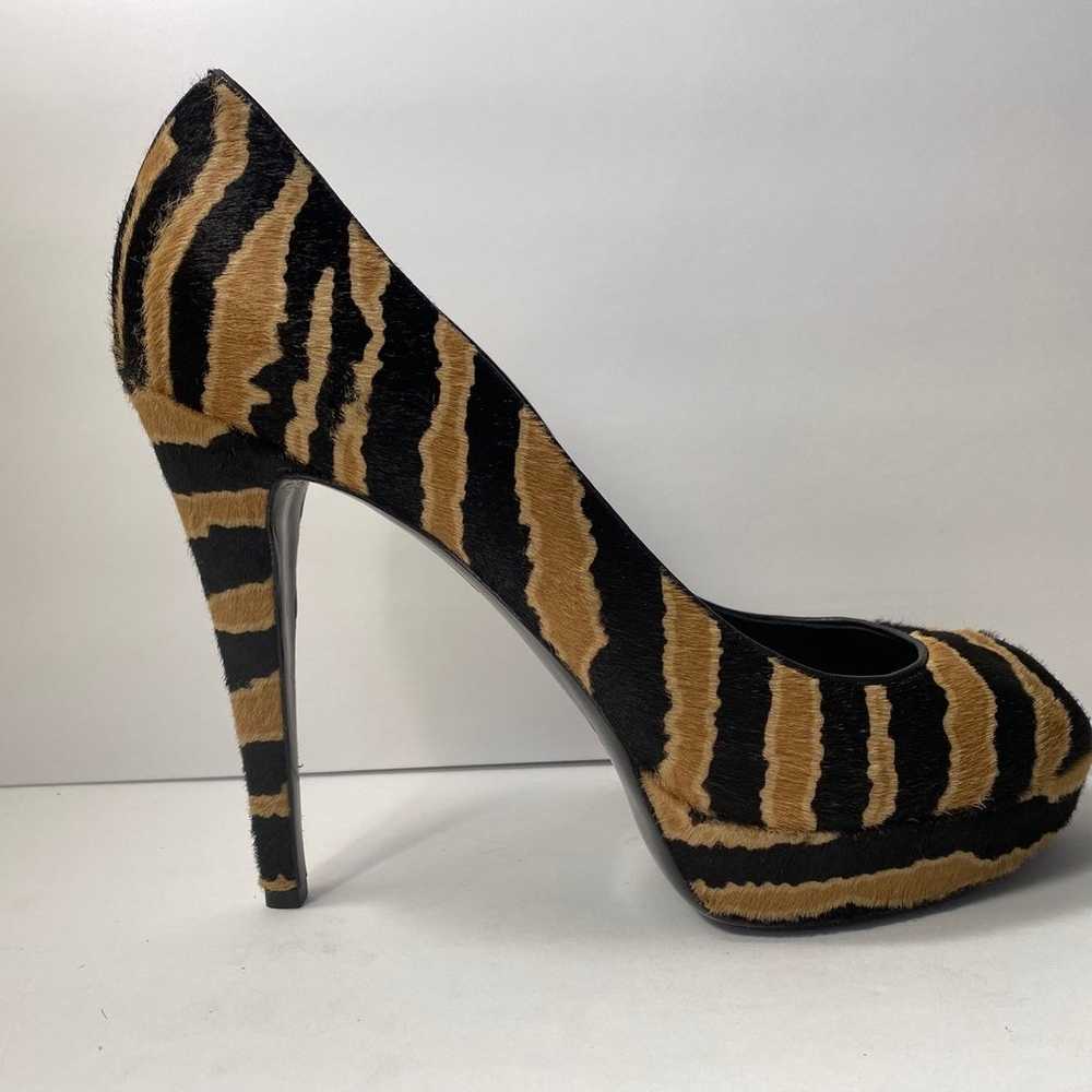 Gucci pumps heels Ponyhair zebra print black tan … - image 2
