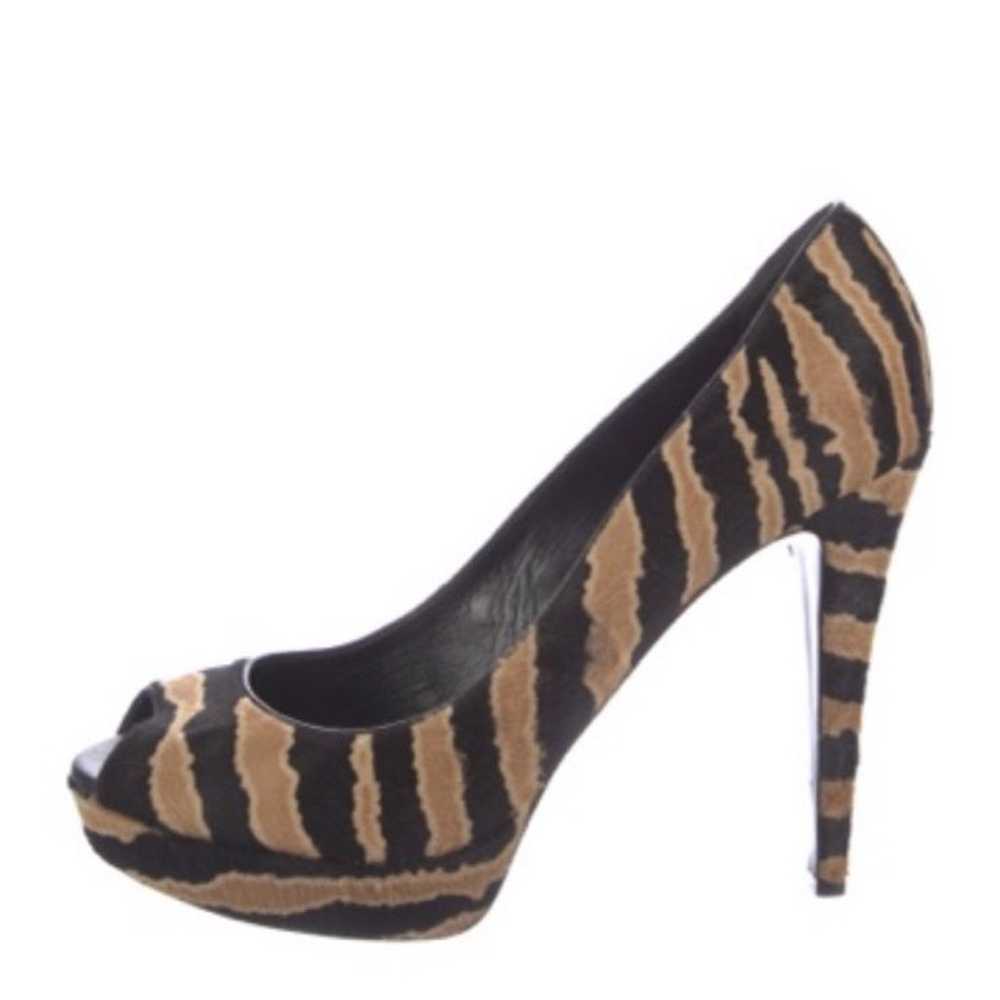 Gucci pumps heels Ponyhair zebra print black tan … - image 4