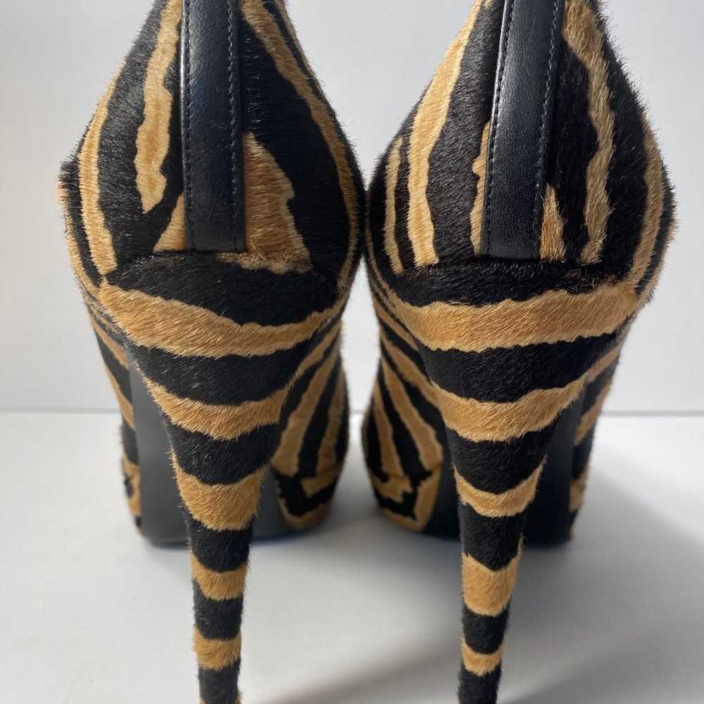 Gucci pumps heels Ponyhair zebra print black tan … - image 6