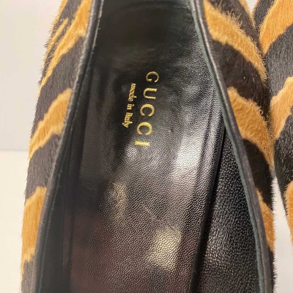 Gucci pumps heels Ponyhair zebra print black tan … - image 7