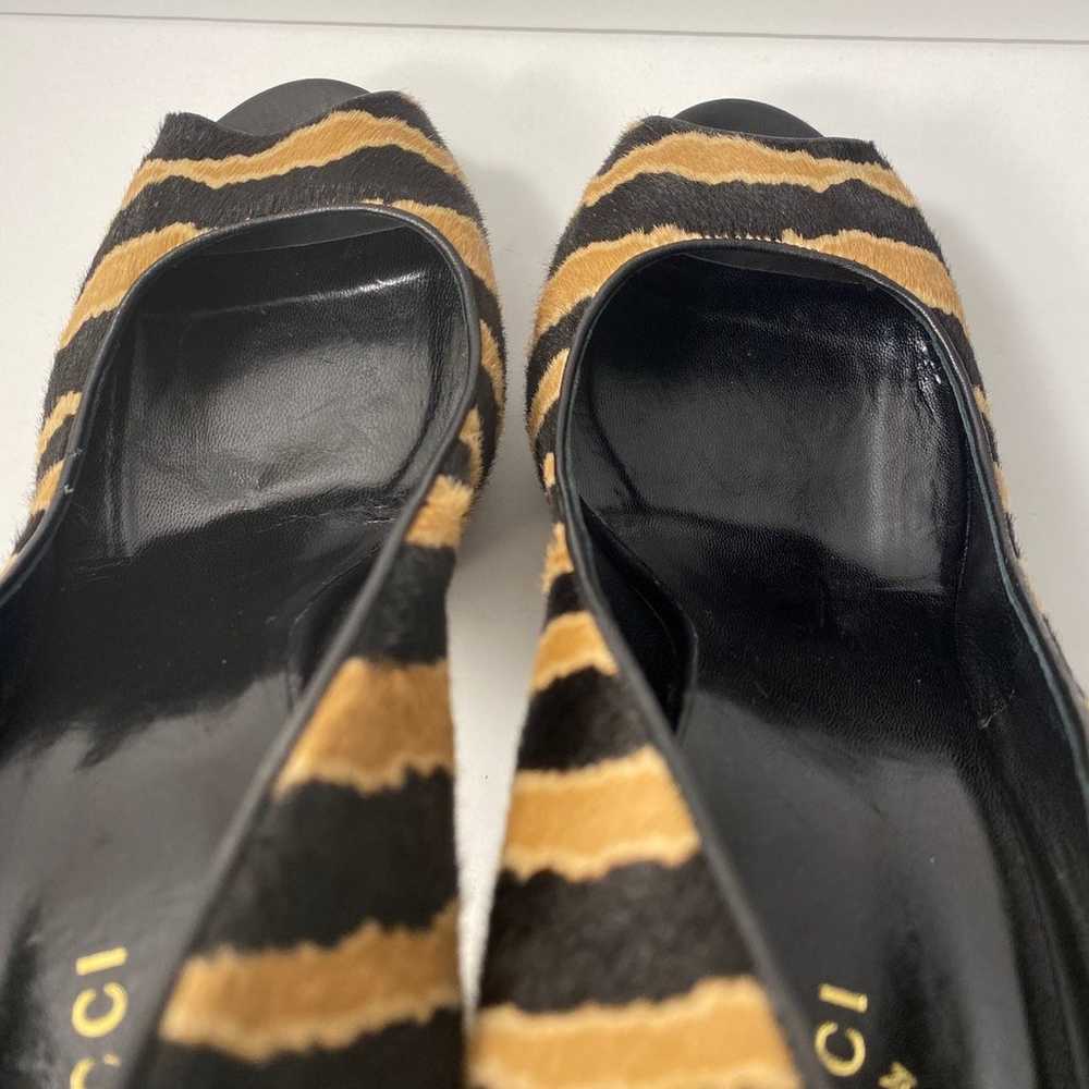 Gucci pumps heels Ponyhair zebra print black tan … - image 8