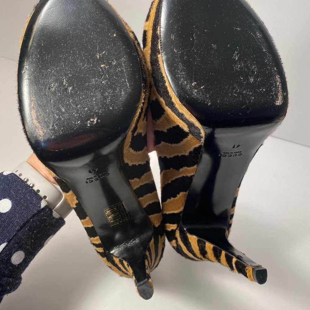 Gucci pumps heels Ponyhair zebra print black tan … - image 9