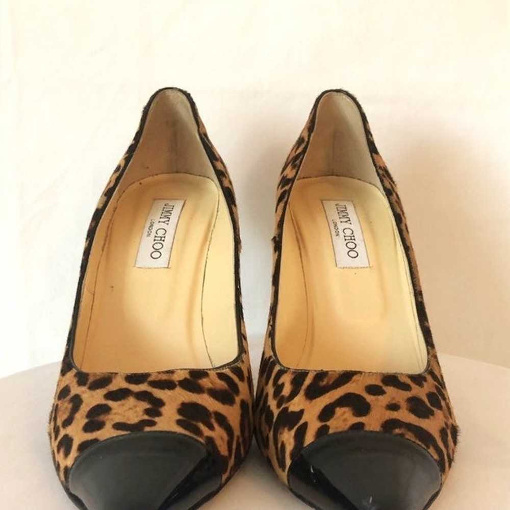 Jimmy Choo Leopard Patent Toe Heels 11 - image 5