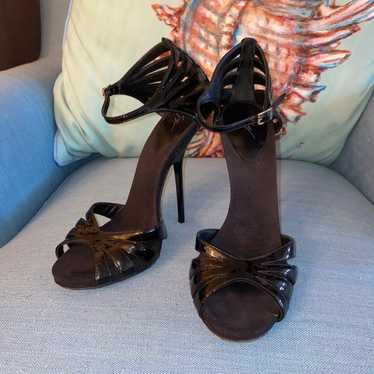 GIUSEPPE ZANOTTI Black Patent Sandals