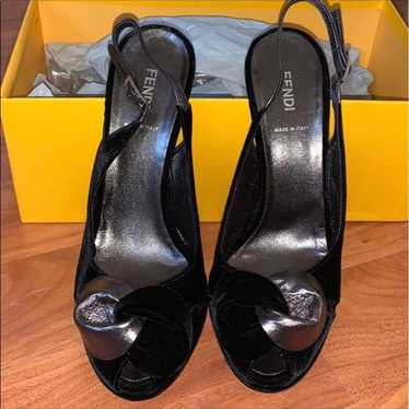 Authentic FENDI Black Velvet Heels