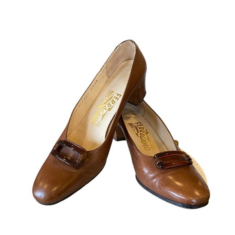 Vintage Salvatore Ferragamo Shoes Womens 6.5AA He… - image 1