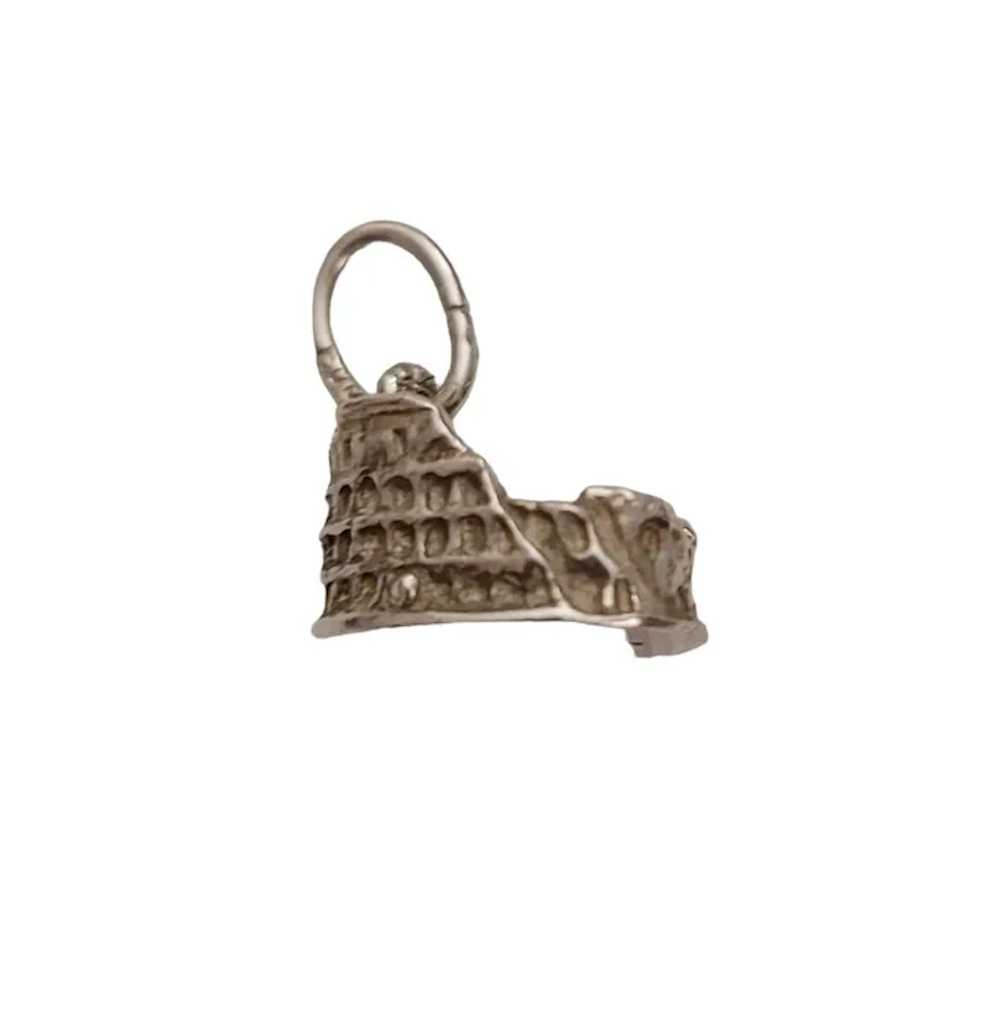 800 Silver Roman Colosseum Charm E327 - image 2