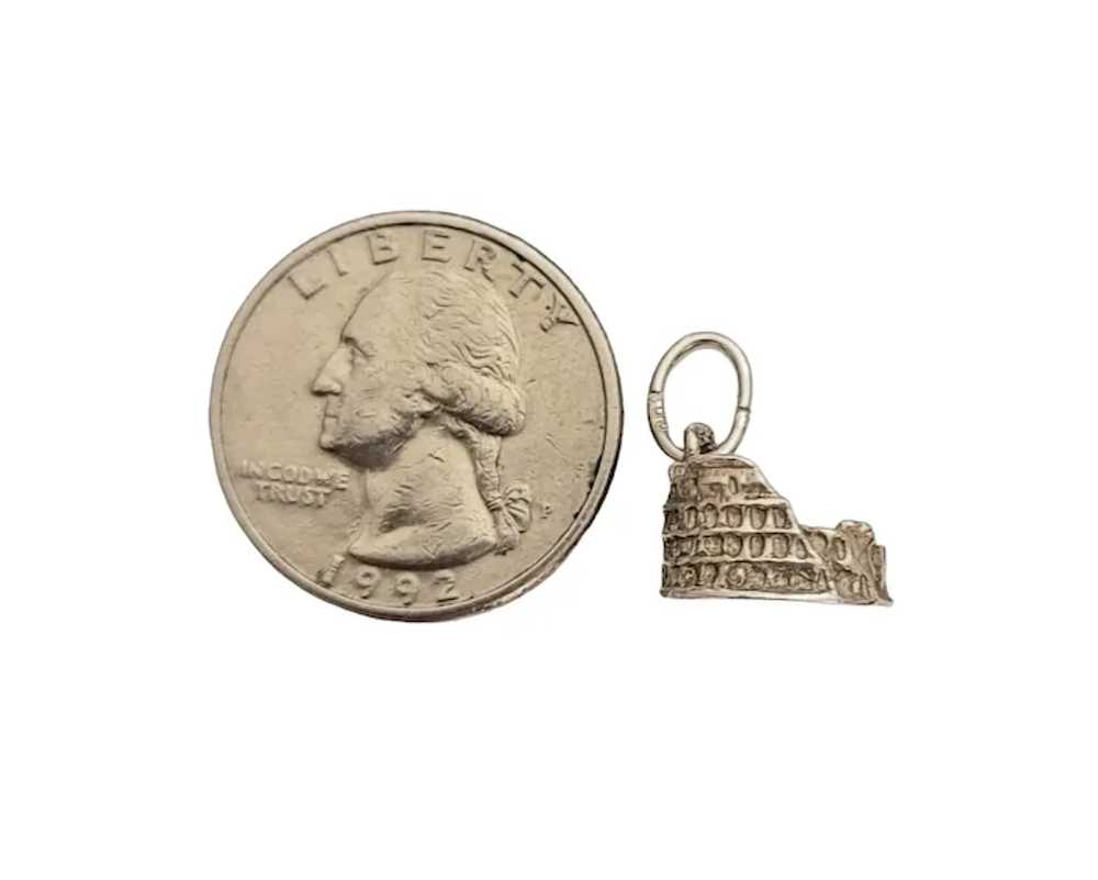 800 Silver Roman Colosseum Charm E327 - image 5