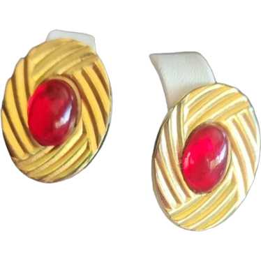 Vintage 80's Signed Ginnie Johansen 88 Clip Earrin