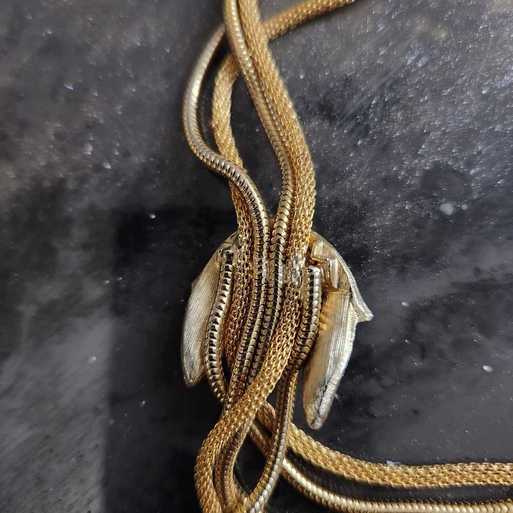 Vintage Goldtone Dangle Tassel Necklace - image 5