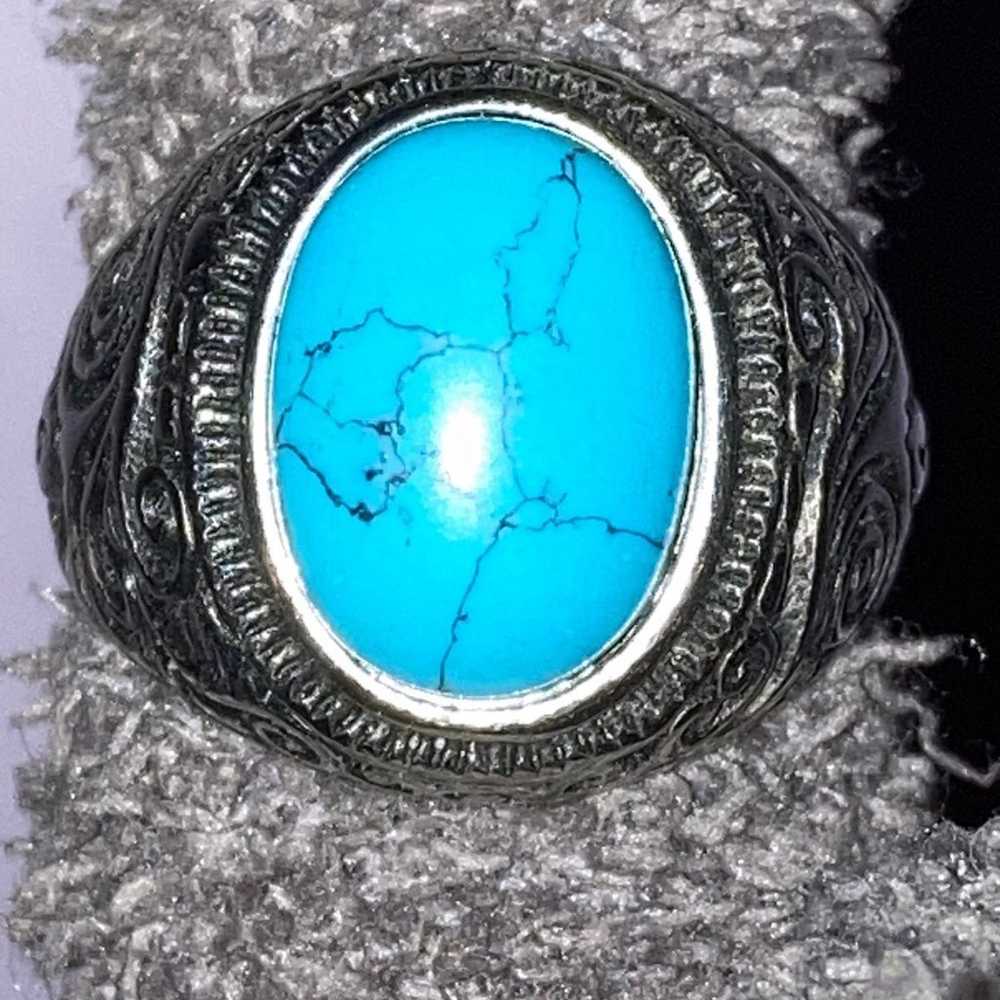 Large indigenous mens ring - image 11