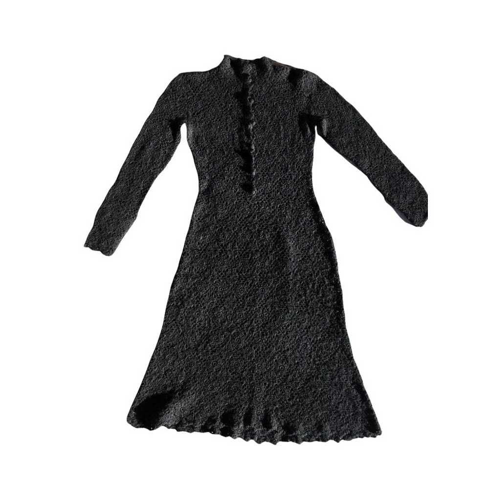Vintage 1960s Saks Fifth Avenue Black Crochet Dre… - image 3