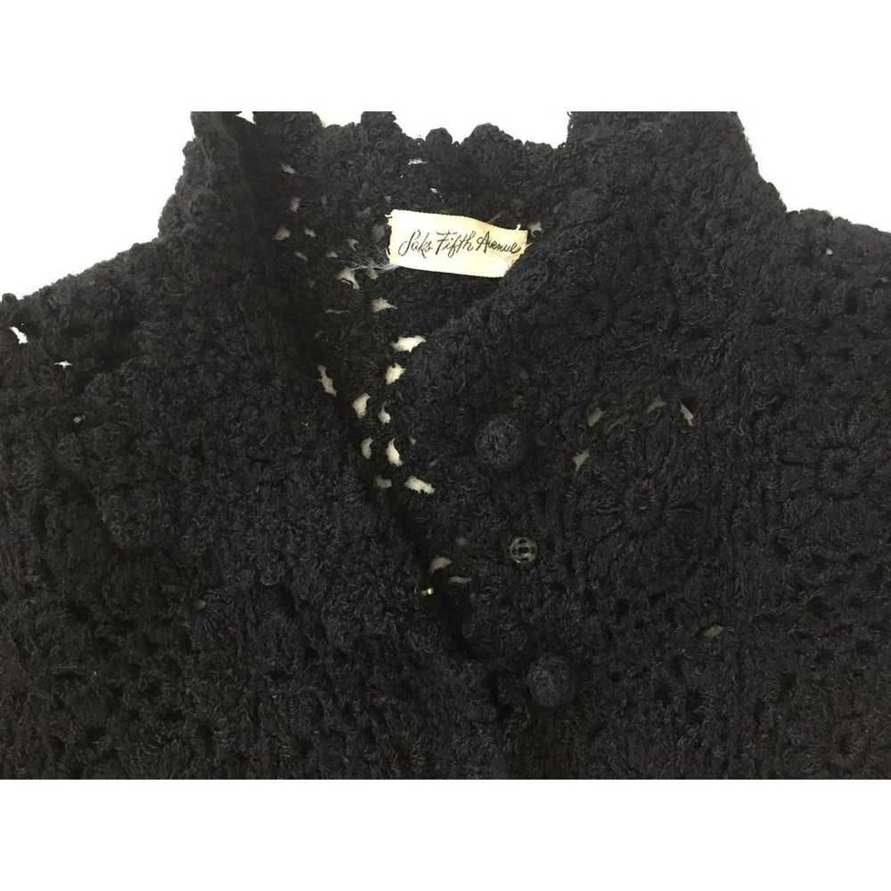 Vintage 1960s Saks Fifth Avenue Black Crochet Dre… - image 8