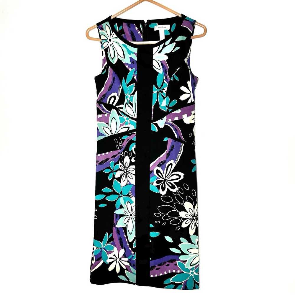 Vtg Dressbarn Floral Design Dress Sz S 4 Polyeste… - image 1