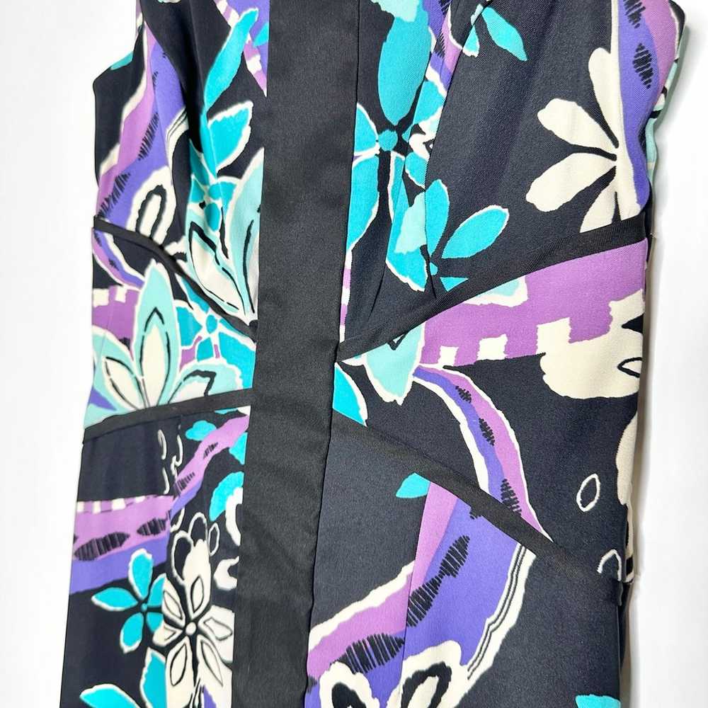 Vtg Dressbarn Floral Design Dress Sz S 4 Polyeste… - image 3