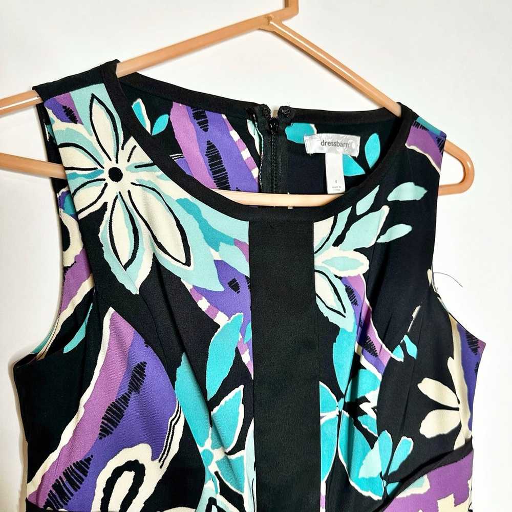 Vtg Dressbarn Floral Design Dress Sz S 4 Polyeste… - image 4