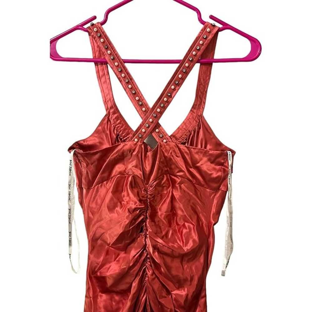 Betsey Johnson Vintage Silk Mini Dress Size 6 Pea… - image 6