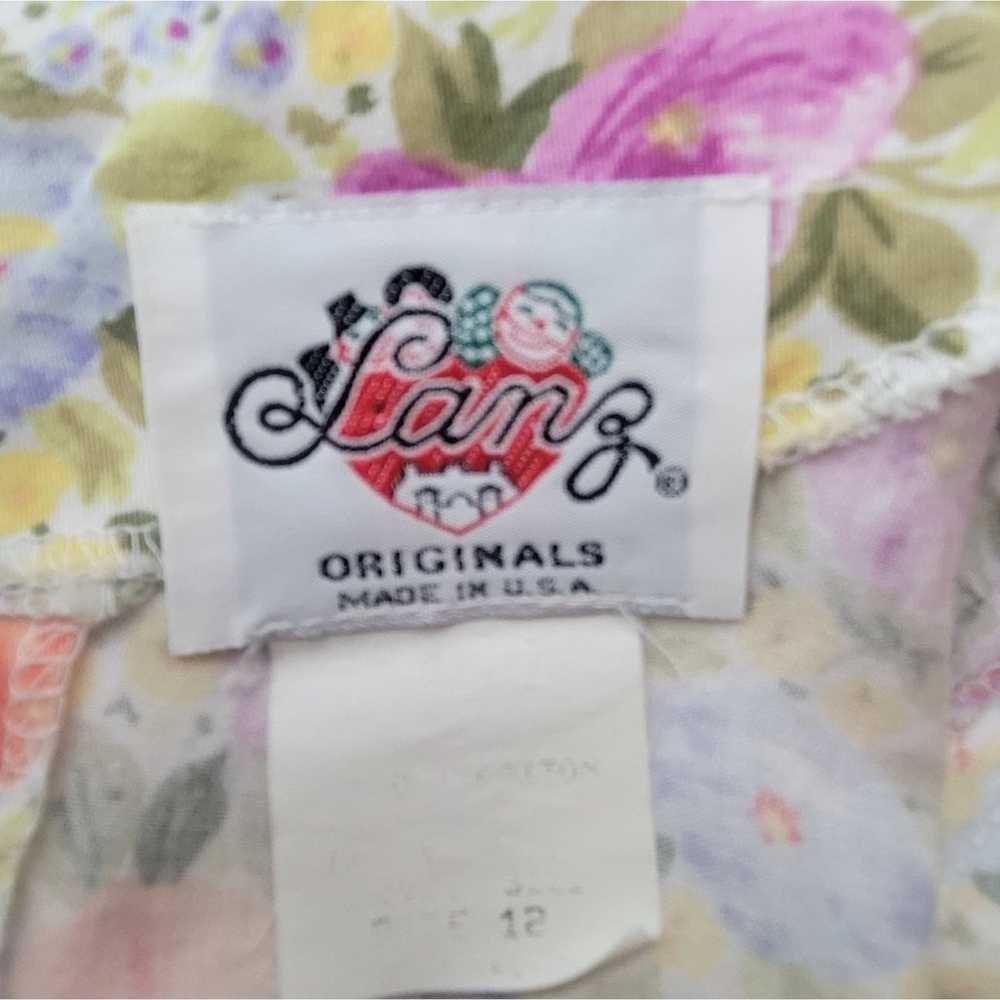 Vintage Lanz Originals 80s Floral Midi Dress Size… - image 2
