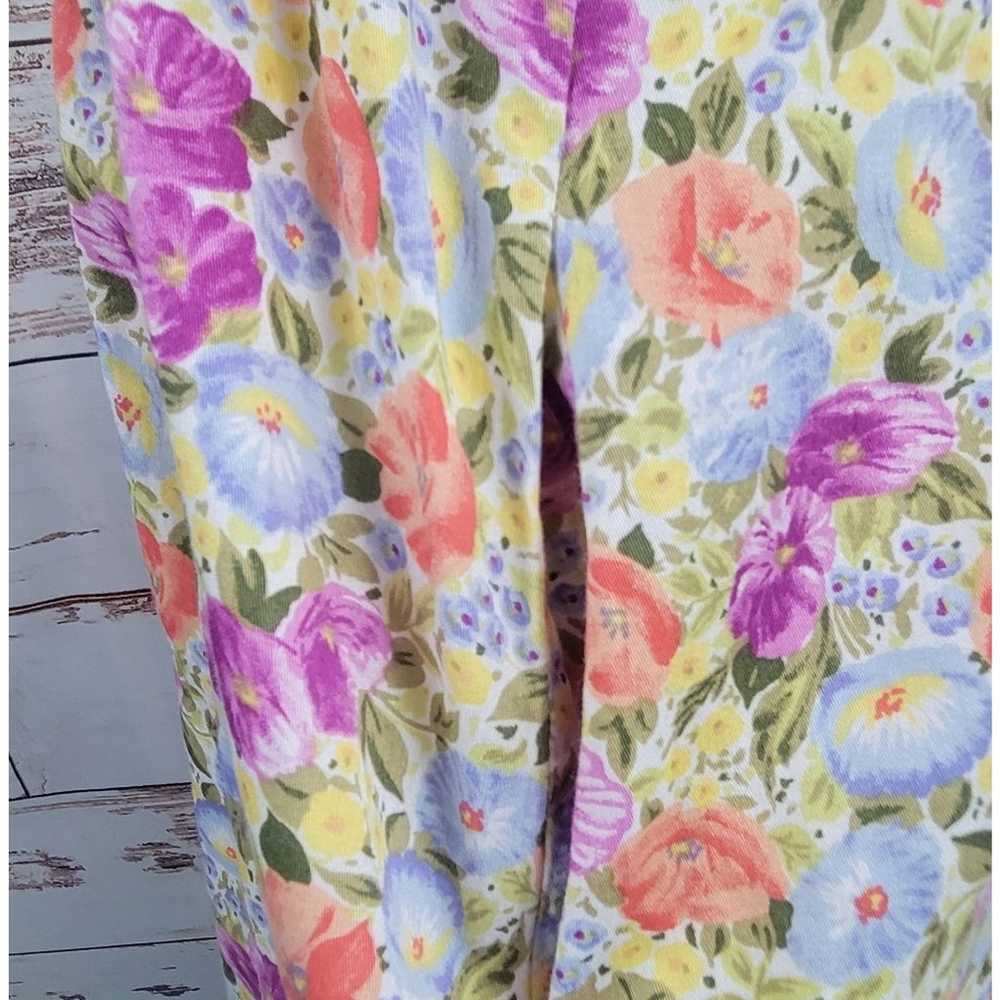 Vintage Lanz Originals 80s Floral Midi Dress Size… - image 6