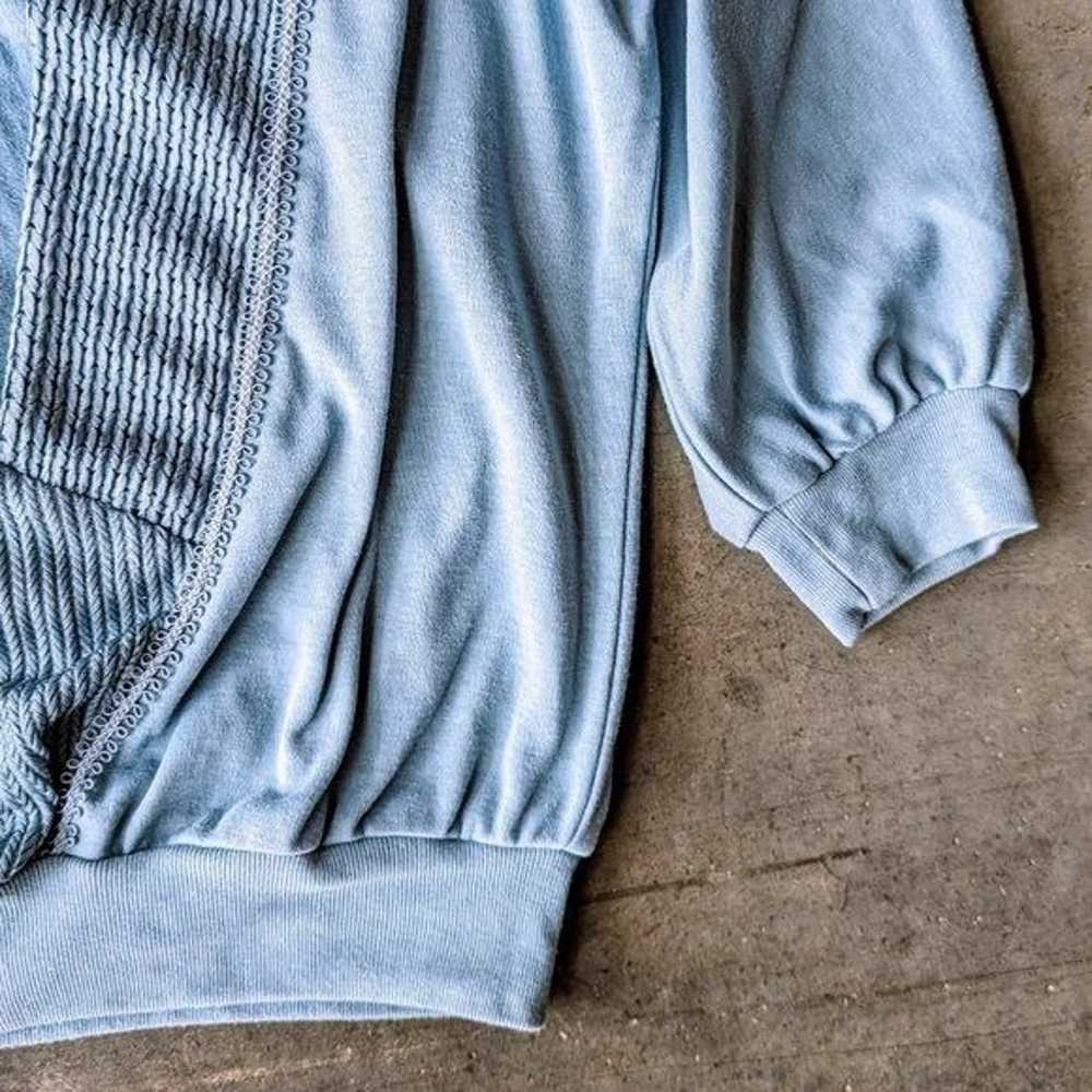 Vintage Teddi Teal Embellished 3/4 Sleeve Polo Co… - image 3