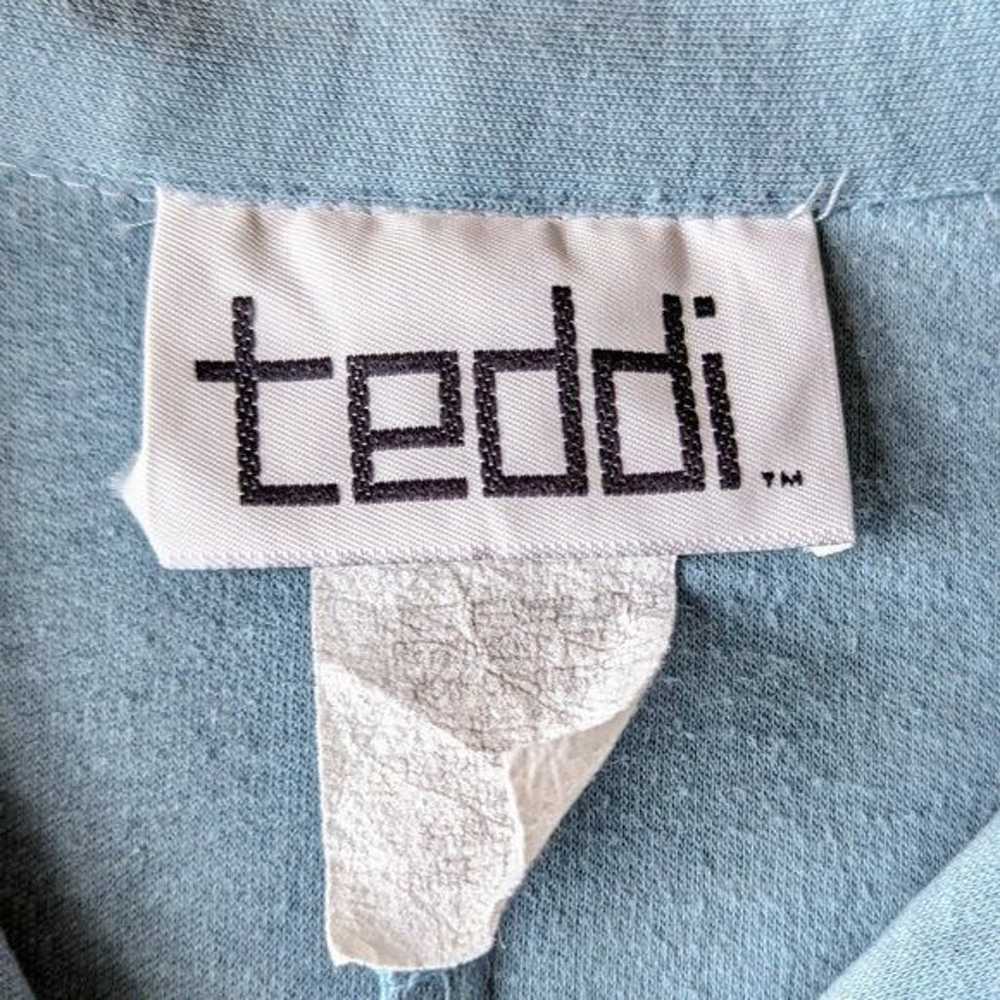 Vintage Teddi Teal Embellished 3/4 Sleeve Polo Co… - image 6