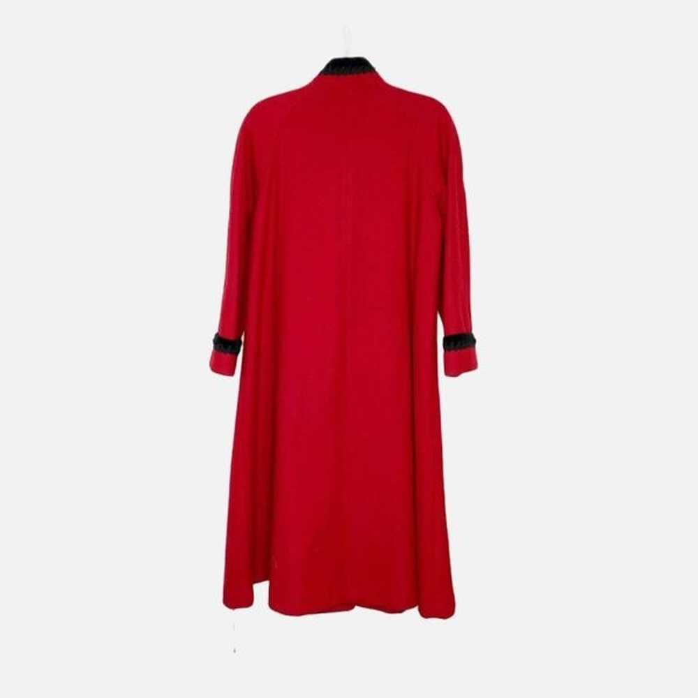 Vintage Alexis Reed Red Wool Long Coat Black Velv… - image 11