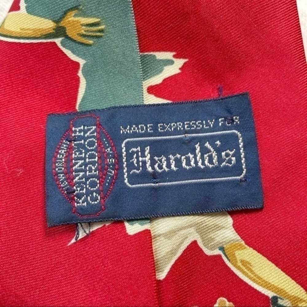 Vintage Silk Tennis Tie Harolds Hand Sewn Italy B… - image 3