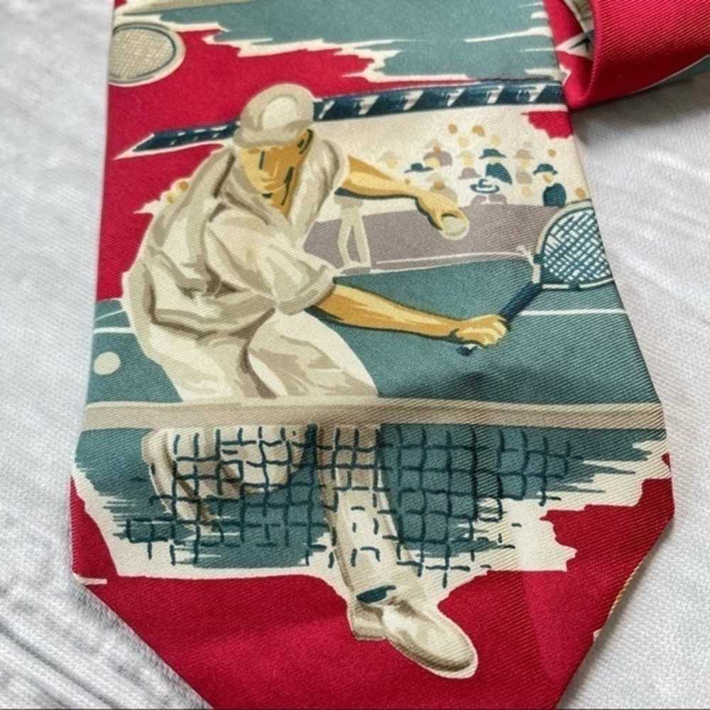 Vintage Silk Tennis Tie Harolds Hand Sewn Italy B… - image 4