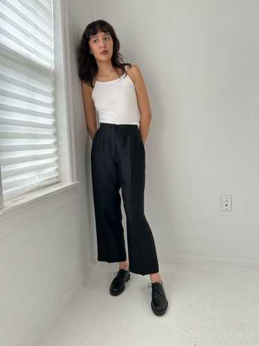 cropped silk trousers