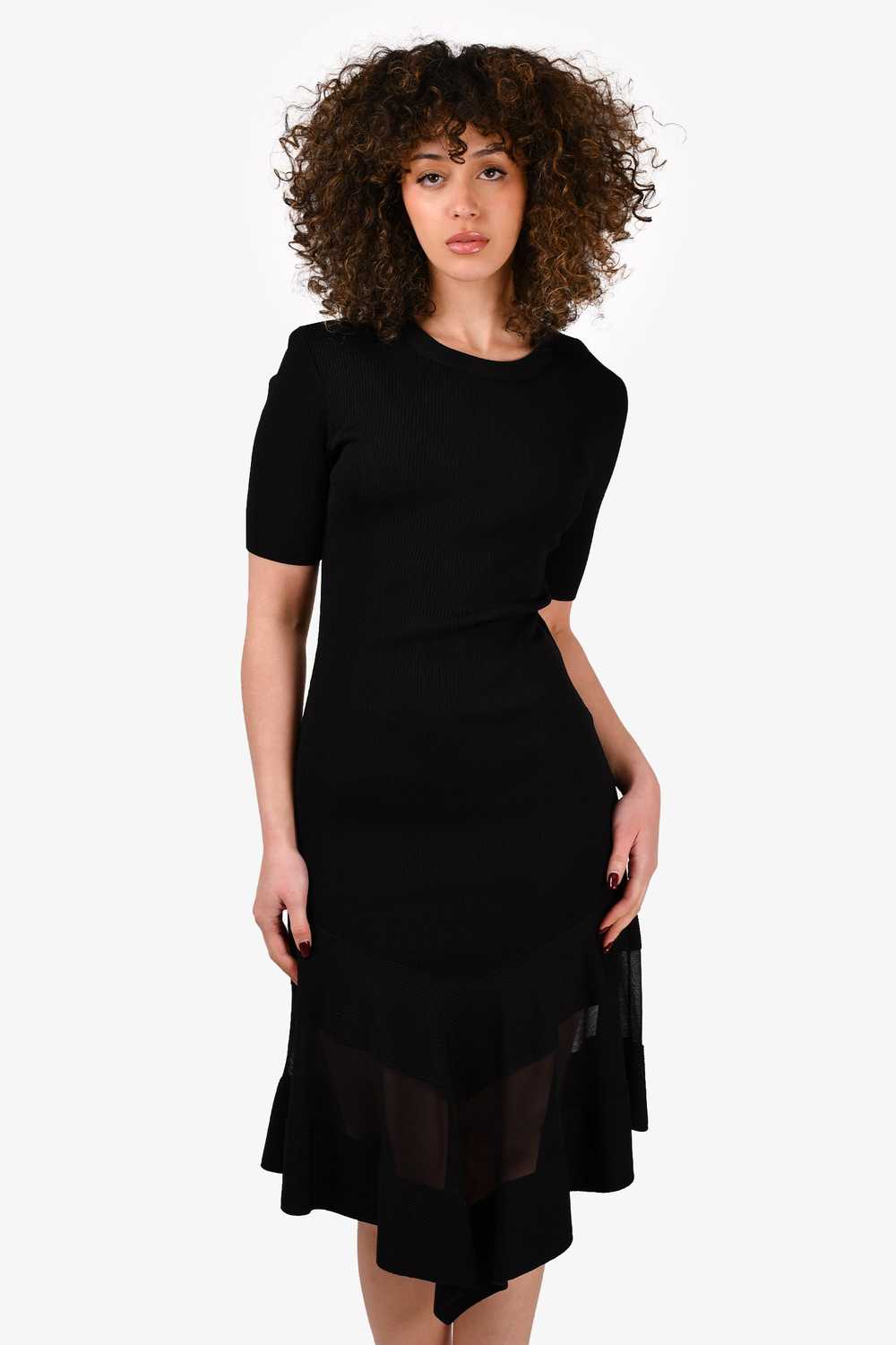 Givenchy Black Ribbed A Line Dress Size M - image 1